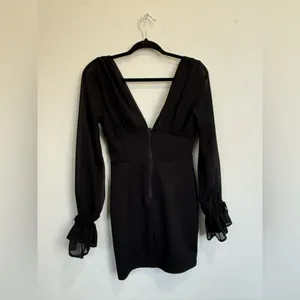 Windsor Black Corset Bodycon Mini Dress Sheer Sleeves Date Night Small thumbnail 5