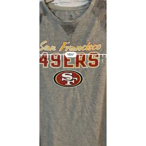 San Francisco 49ers NFL Team Apparel Graphic T-Shirt Gray Camo Women's Small thumbnail 4