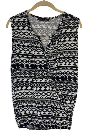 Candid‎ Soul Sleeveless Top Womens M Geometric Tribal Boho Office Southwestern thumbnail 1