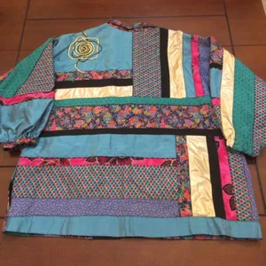 Vintage 80s quilt jacket large Blue thumbnail 4