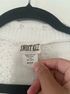 White Open Knit Crochet Cropped Bolero Cardigan Medium Romantic Cottagecore thumbnail 2