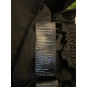 Topshop Black V-Neck Buttondown Smocked Peplum Top 2 Peasant Boho Classic Casual thumbnail 12