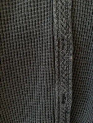 Aerie Women’s Lumberjane Waffle Knit Shacket Button-Up Shirt Dark Grey XS thumbnail 6