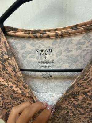 Nine West Soft Spun Leopard Print Short Sleeve T-Shirt thumbnail 2