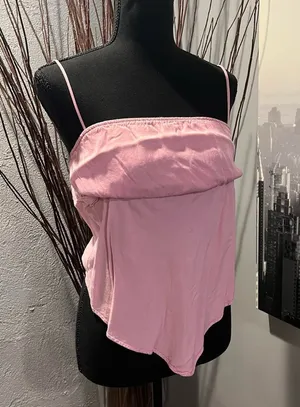 Zara 🌸🌸 PINK TIE BACK EMPIRE WAIST TANK TOP🌸🌸 thumbnail 1