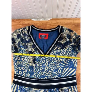 Maeve Anthropologie Sporty Chevron Dress Mixed Print Kantha Fit Flare Dress 8 thumbnail 8