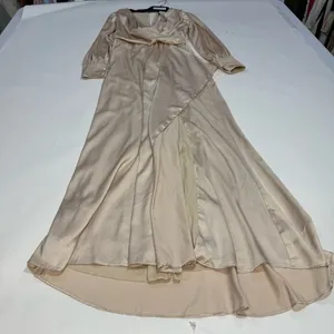 Ieena for Mac Duggal Long Sleeve Gown Champagne long sleeve dress size 4 thumbnail 6