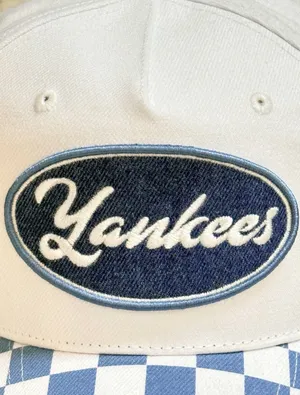 New Mitchell & Ness MLB NY Yankees checkered & denim classic snapback hat thumbnail 3