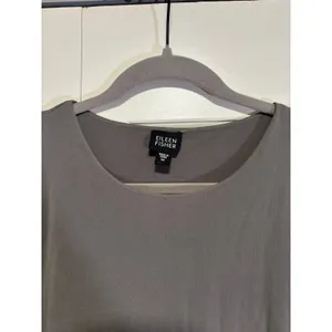 Eileen Fisher Women's Gray 100% Silk Sleeveless Shift Dress Size M thumbnail 3