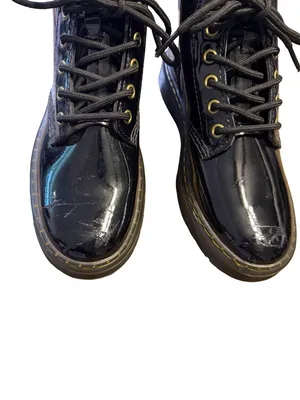 ✨Dr‎ Martens Zavala Patent Leather Combat Boots Black US 7✨ thumbnail 3