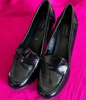 Jones New York Shiny Black Loafers with heels thumbnail 1