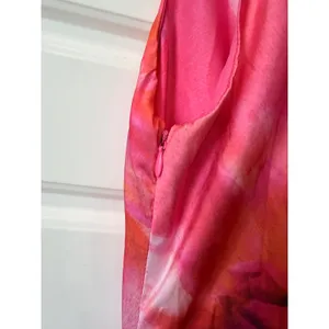 Paper Heart Pink Orchid Floral Cowl Neck Maxi Dress Small Romantic Resort Fairy thumbnail 6