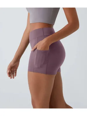 Halara SoftlyZero Airy High Waisted Pocket InstantCool Shorts 3.5" Purple XS thumbnail 2