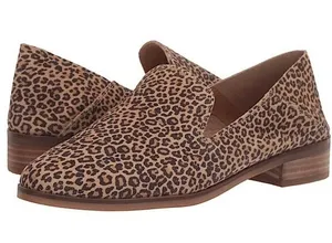 Cahill Leopard Print Loafer Eyelash Sophia Leather Loafers Size 10 thumbnail 1