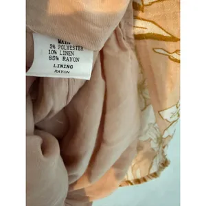 Hello Molly Tropical Floral Halter Mini‎ Dress Peach Gold US 6 M Sleeveless thumbnail 9
