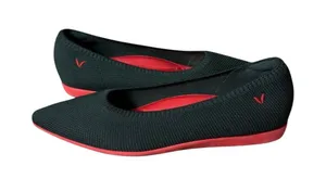 VIVAIA - Black Pointed Toe Knit Ballet Flats Red Sole Sz 35.5/5.5 thumbnail 1