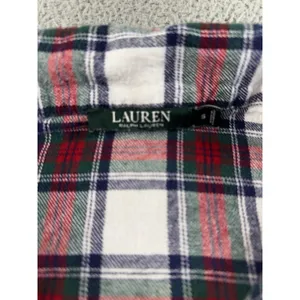 Ralph Lauren Flannel Lounge Shirt Women S Embroidered Logo Plaid Relax Sleep Top thumbnail 6