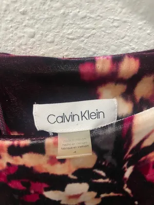 Calvin Klein Velvet Floral Dress Size 4 thumbnail 11