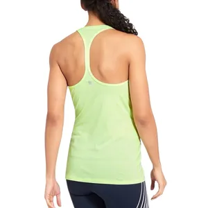 Athleta High Neck Shadow Stripe Chi Tank Neon Green Racetrack Size Small thumbnail 2