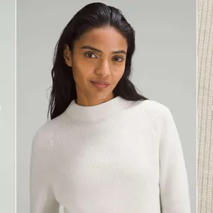 Lululemon Cotton-Blend Mock-Neck Sweater Heathered Bone Small Women’s W3HBGS thumbnail 10