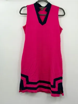 Tommy Bahama Pima Cotton Shift Dress S Pink Navy‎ Resort TW614540 thumbnail 2