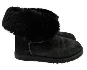 ABEO BIOsystem Black Suede Shearling Lined‎ Mid Calf Boots Womens Size 9 thumbnail 1