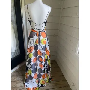 Tony Bowls Dress Size 6 Silk Maxi Y2K Fairy Sequin Beaded Colorful Whimsical 90’ thumbnail 9