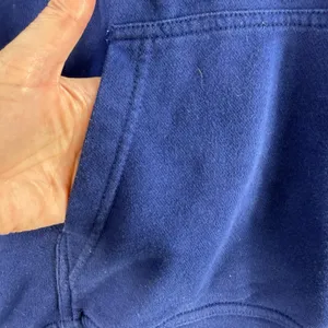 Nike M Medium Hoodie Sweatshirt Classic Swoosh Pullover Deep V-Neck Lace Up Blue thumbnail 5