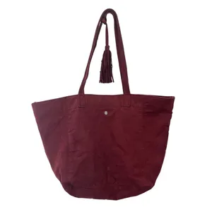 Abercrombie & Fitch Burgundy Shoulder Tote Handbag Y2K Faux Suede Boho Western thumbnail 2
