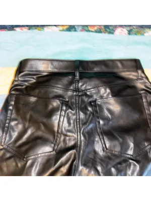 Abercrombie & Fitch 30/10L The '90s Straight Ultra High Rise Faux Leather Pants thumbnail 6
