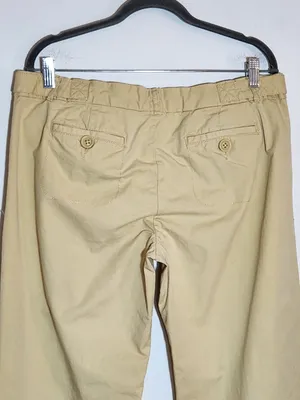 Old Navy Vintage Low Waist Pale Yellow Wide Leg Chino Pants Size 12 Flaw thumbnail 4
