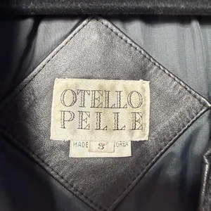 Vintage Y2K Otello Pelle Leather Trench Coat in Black‎ Size Small thumbnail 2