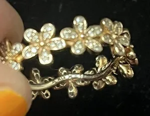 Authentic Pandora Rose Gold Flower Band Ring Size 8 R 58 thumbnail 1