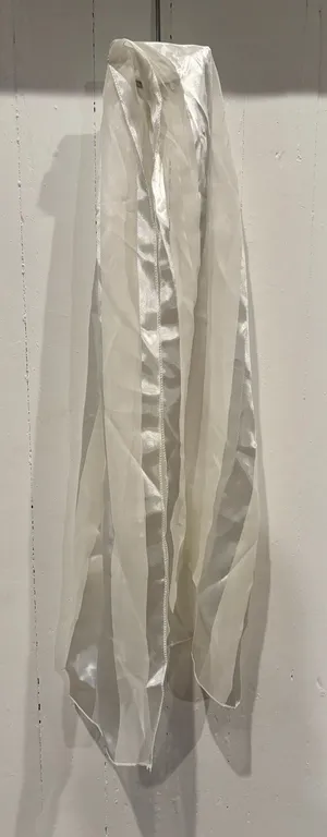 Silky Ivory White Two Tone Scarf thumbnail 1