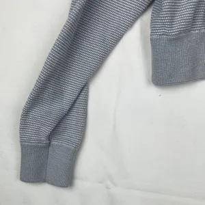 Varley x Barry's size xs gray knit pull over 1/4 zip Sweater waffle relaxed thumbnail 6