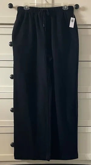 NWT Old Navy Wide Leg Sweatpants Black Jack Lounge Athleisure Comfy Joggers - M thumbnail 1
