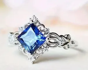 Sterling Silver Beautiful with Cubic Zirconia Ring Size 7 thumbnail 2