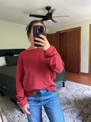 Burnt Red Thermal Long Sleeve Size M thumbnail 1