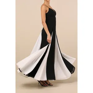 Lulus Elisha Black and White Sleeveless Maxi Dress Formal Evening XL NWT thumbnail 5