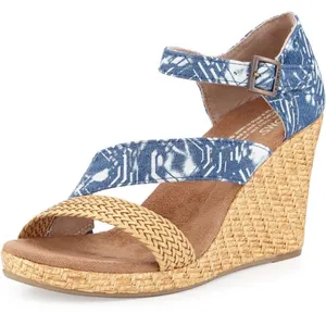 TOMS Clarissa Blue Batik Wedge Sandals | Size 9.5 thumbnail 2