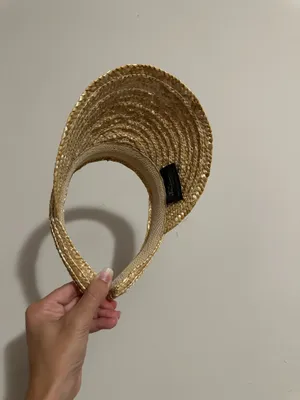 Vintage Natural Straw Visor Gold thumbnail 4