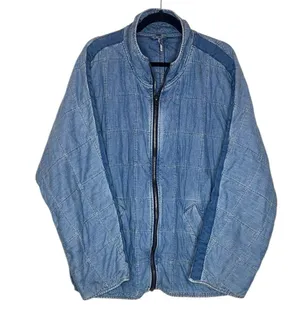 Free People Dolman Quilted Knit Jacket, Cali Indigo xL thumbnail 5