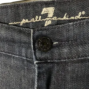 7 For All Mankind Dojo Jeans Dark‎ Wash Black Accents Size 29 thumbnail 6