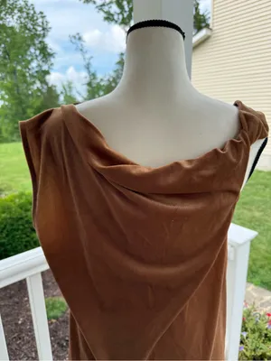 LOFT One-Shoulder Sleeveless Top in Warm Copper thumbnail 6