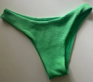 Monday Swimwear Green Textured Bikini Bottoms Small thumbnail 1