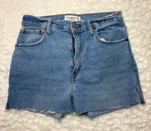 Abercrombie & Fitch Light Blue Denim Shorts Size 28 thumbnail 1