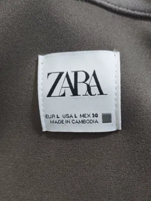 Zara Classic Grey Long Coat for Women Size L thumbnail 6