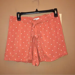 Madewell Drapey Pull On Polka Dot‎ Shorts Orange White Small thumbnail 3