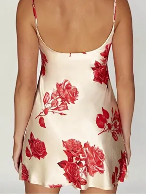 Meshki Cream Mini Satin Dress Medium thumbnail 2
