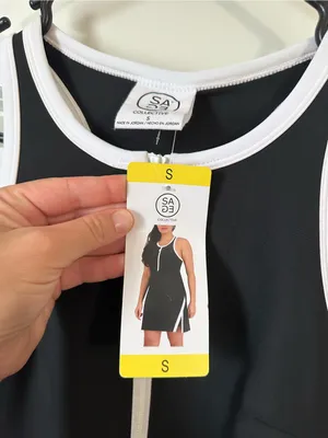 SAGE Collective Tennis Dress with Shorts Womens S Black Pickleball Activewear thumbnail 3